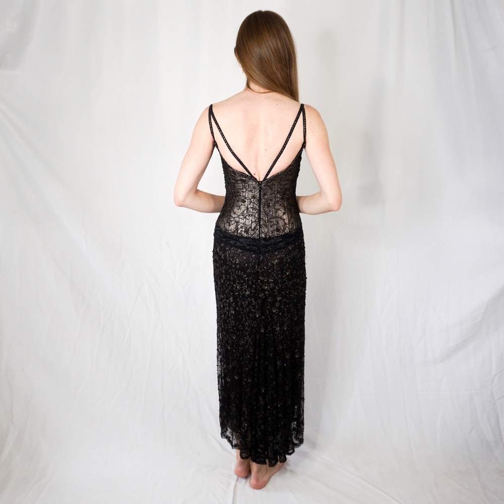 VINTAGE COUTURE Embellished Gown Rare Handmade - Picture 3 of 8
